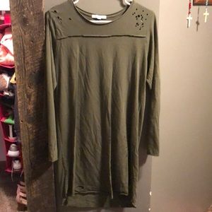 green long sleeve dress